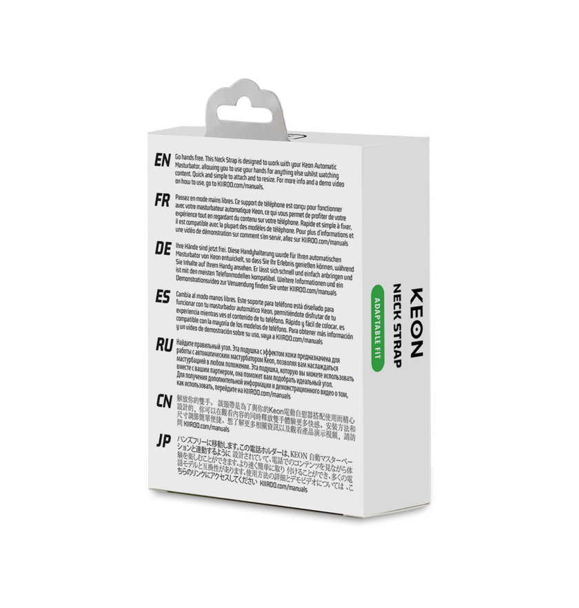 keon neck strap back of the box