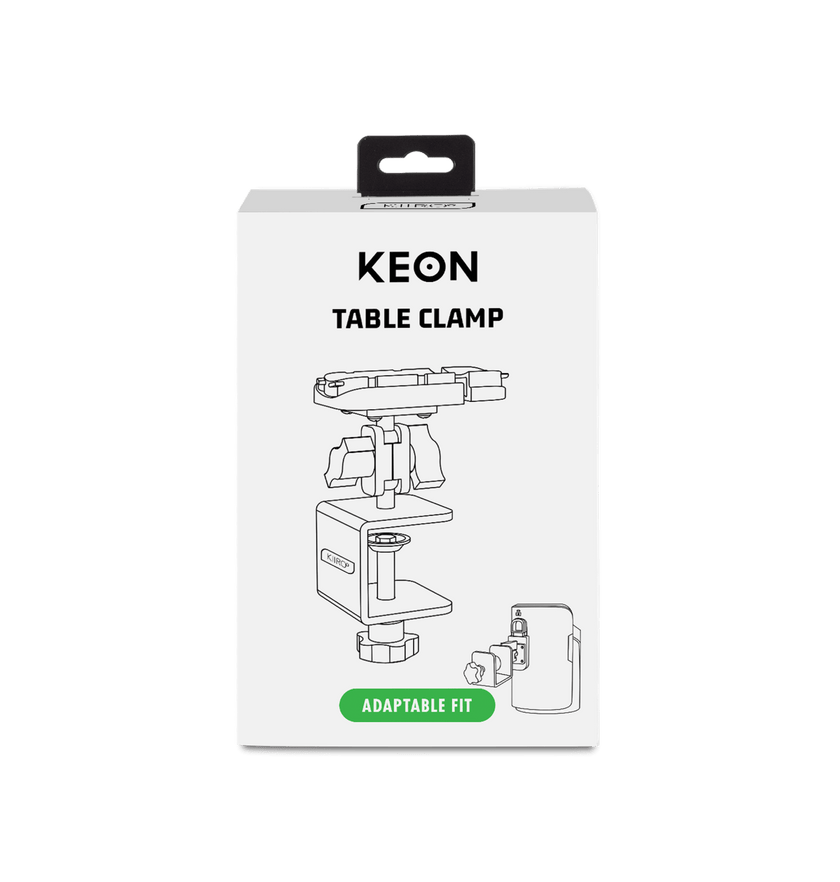 keon table clamp front of the box